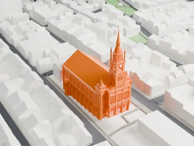 Saint-Jean-Baptiste Church model, West view