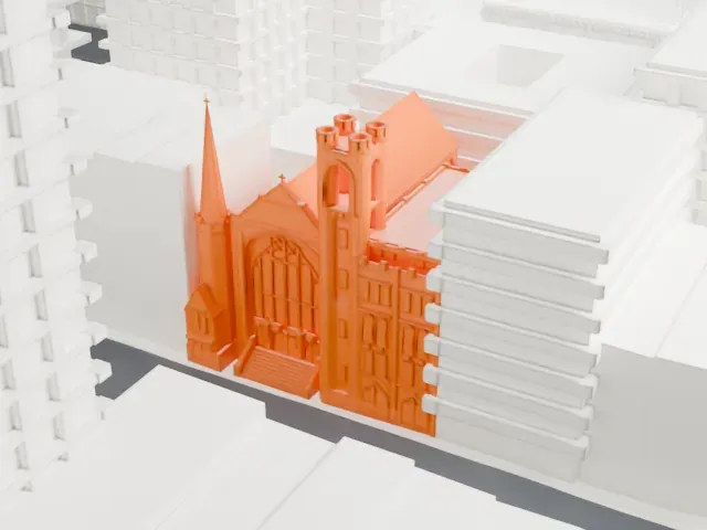Saint Luke's Lutheran Church model, North view