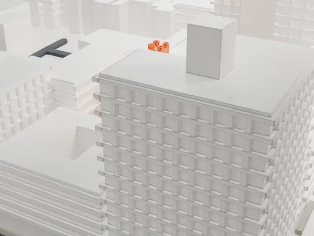 Saint Luke's Lutheran Church model, South view