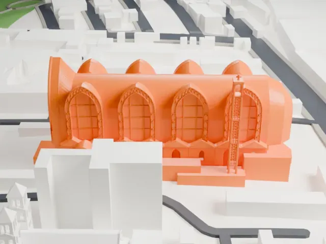 Saint Mark's Coptic Orthodox Cathedral model, South view