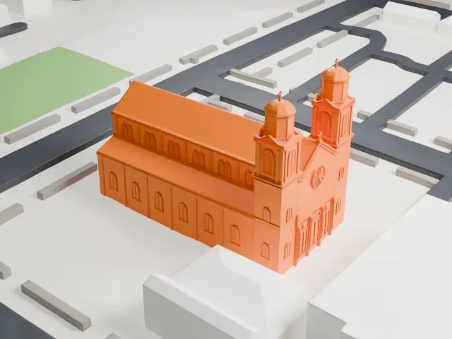 Saint Mary of Mount Virgin Roman Catholic Church model, North view