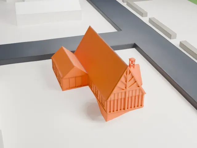 Saint Mary's Chapel, Carle Place model, South view