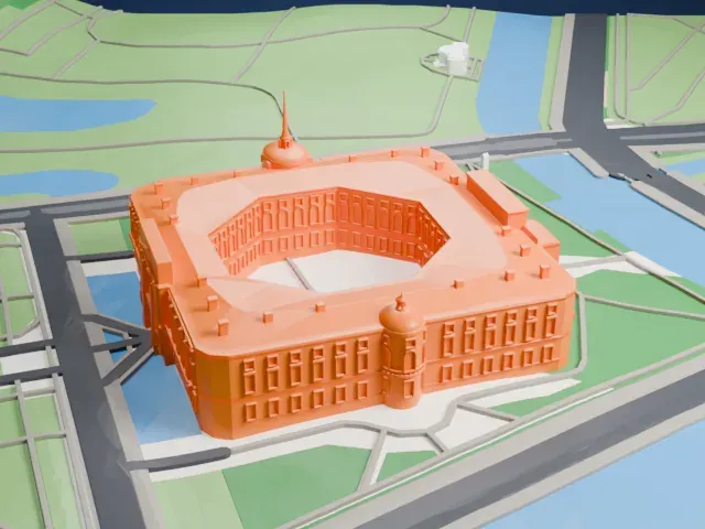 Saint Michael's Castle model, East view