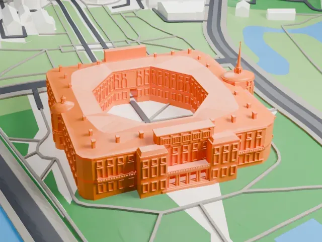 Saint Michael's Castle model, North view