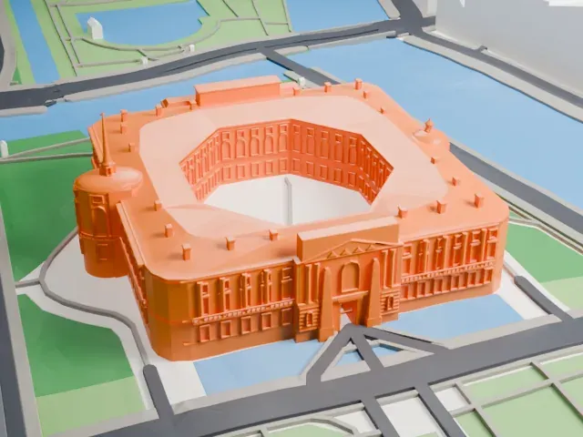 Saint Michael's Castle model, South view