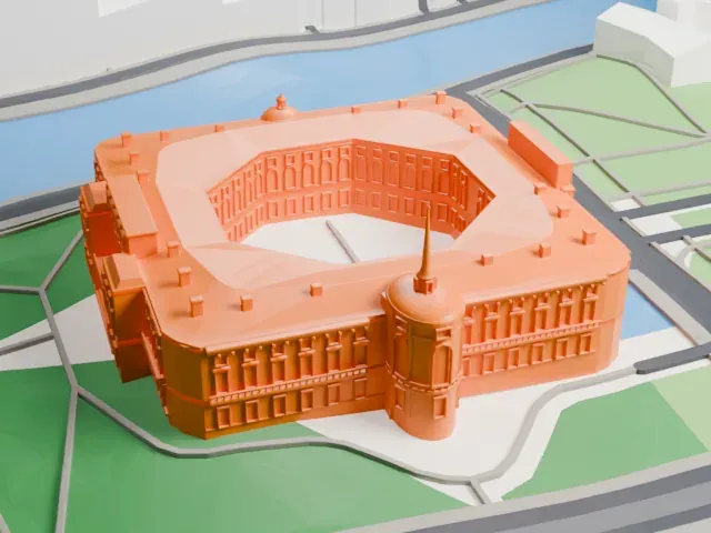 Saint Michael's Castle model, West view