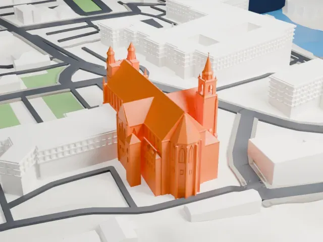 Saint-Michel Basilica-Cathedral model, East view