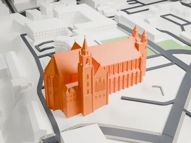 Saint-Michel Basilica-Cathedral model, North view