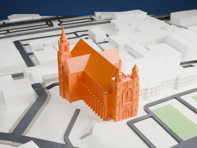 Saint-Michel Basilica-Cathedral model, West view