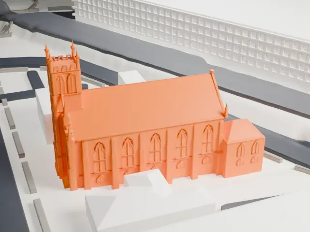 Saint Peter the Apostle Church model, West view