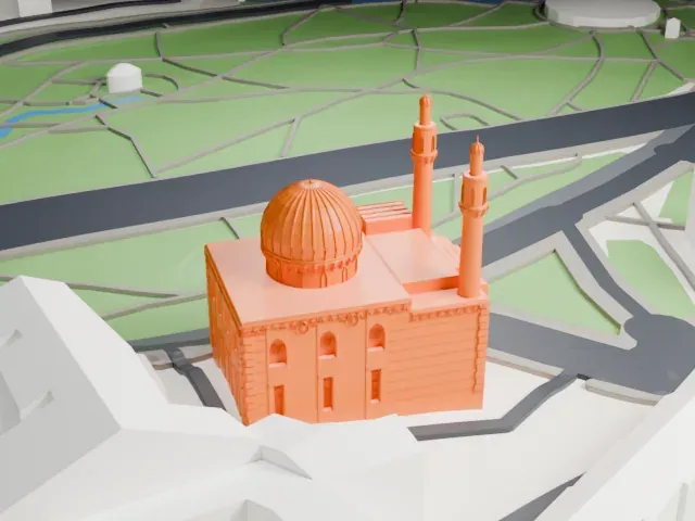 Saint Petersburg Mosque model, East view