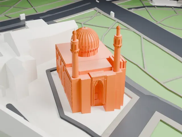 Saint Petersburg Mosque model, North view