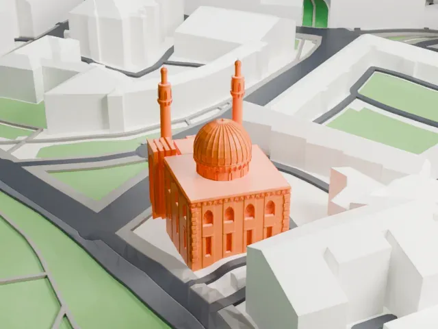 Saint Petersburg Mosque model, South view