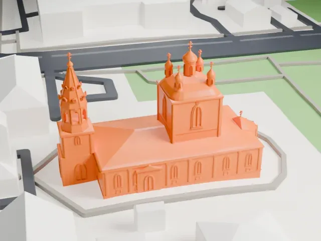 Saint Sampson's Cathedral model, South view