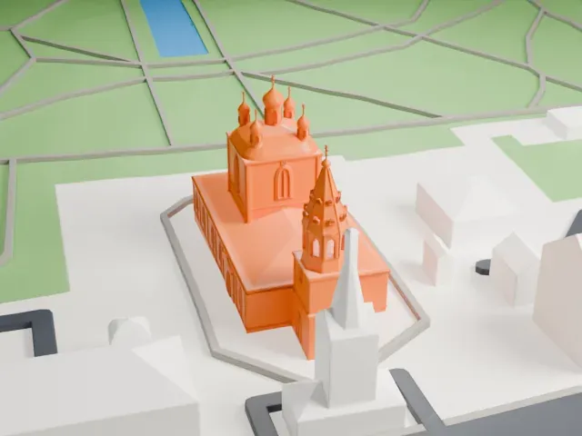 Saint Sampson's Cathedral model, West view