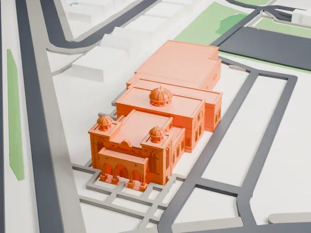 Saint Sauveur Cathedral model, East view