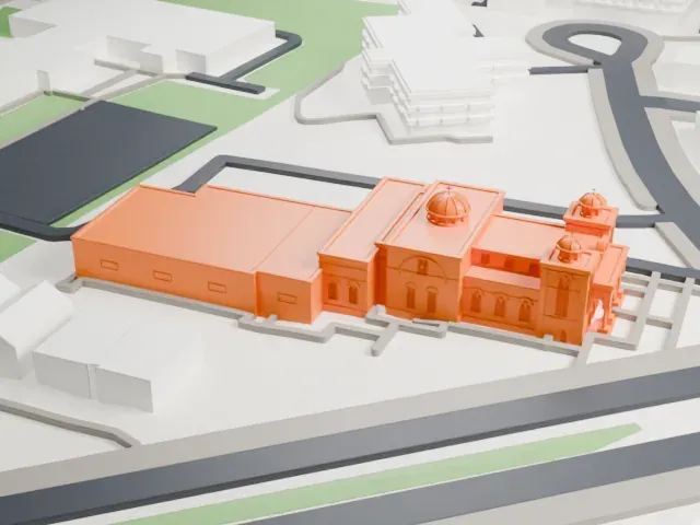 Saint Sauveur Cathedral model, South view
