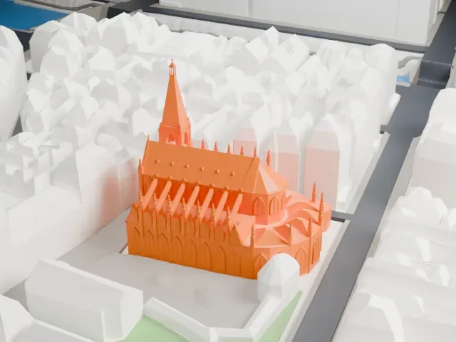 Saint-Séverin, Paris model, South view
