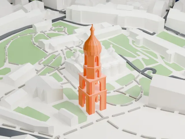 Saint Sophia Cathedral of Kyiv model, East view