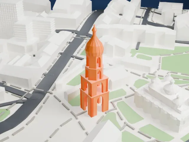 Saint Sophia Cathedral of Kyiv model, North view