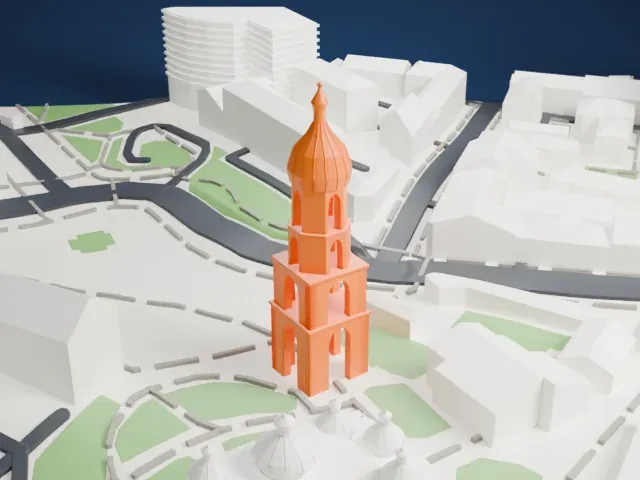Saint Sophia Cathedral of Kyiv model, West view
