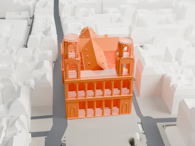 Saint-Sulpice Church model, West view