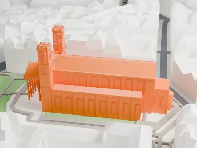 Église Saint-Vincent-de-Paul model, East view