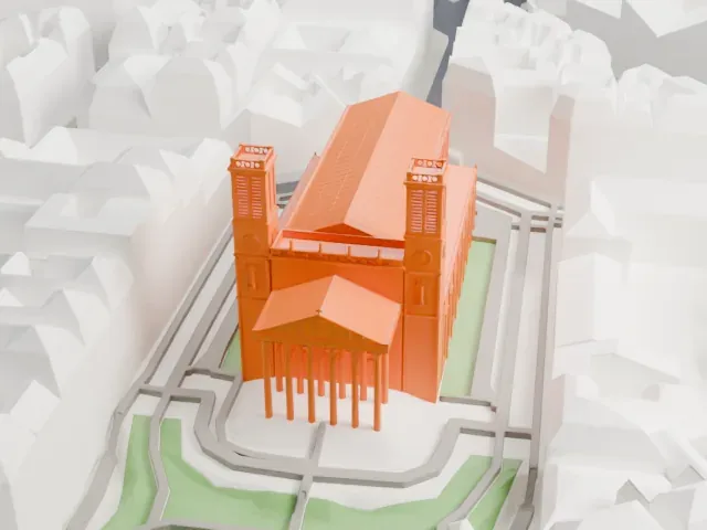 Église Saint-Vincent-de-Paul model, South view