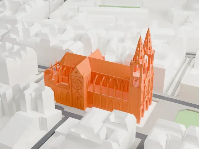 Basilica of Sainte-Clotilde, Paris model, East view