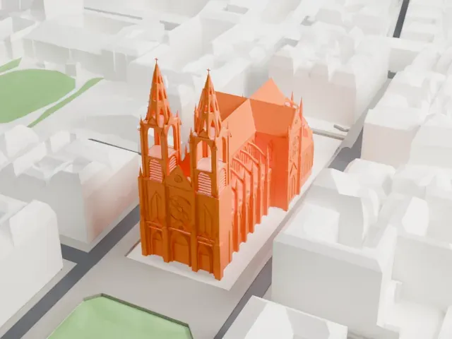 Basilica of Sainte-Clotilde, Paris model, North view