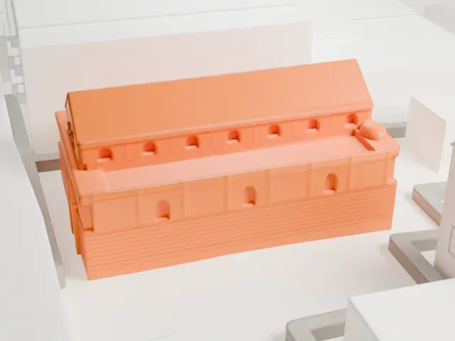 Saints Sergius and Bacchus Church model, West view