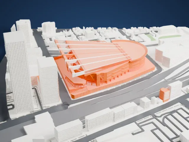 Saitama Super Arena model, East view