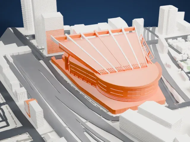 Saitama Super Arena model, North view