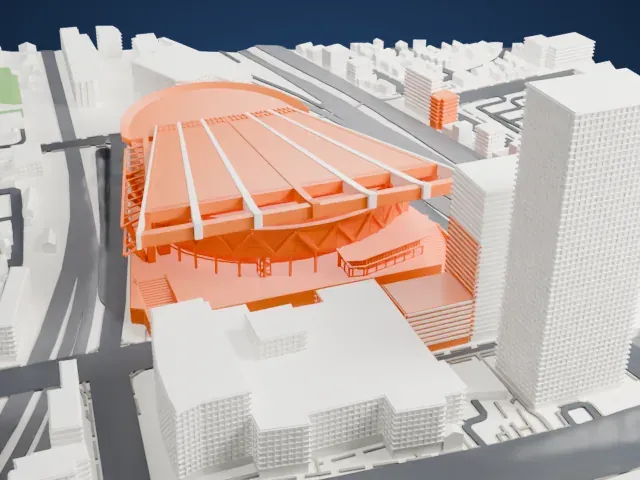Saitama Super Arena model, South view
