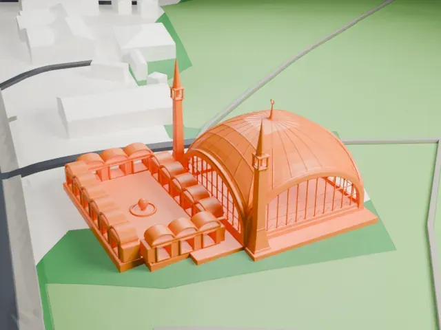 Şakirin Mosque model, West view