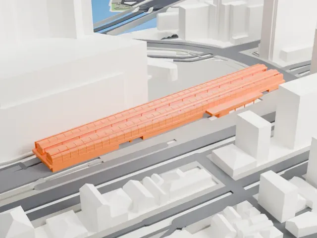 Sakuragichō Station model, West view