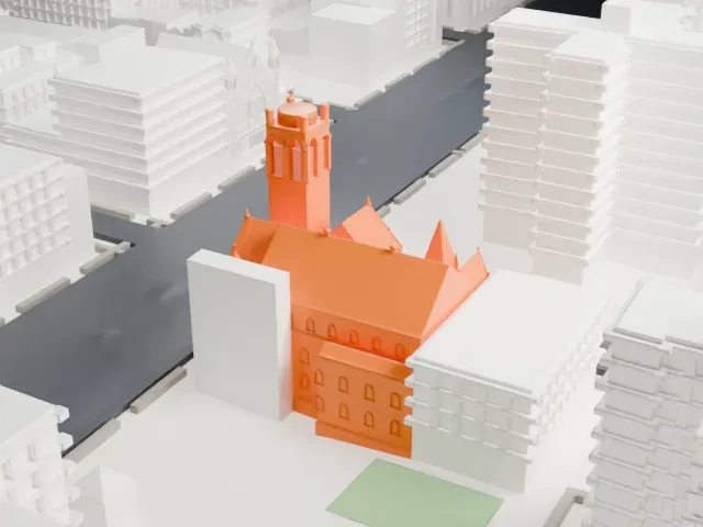 Salem United Methodist Church model, North view