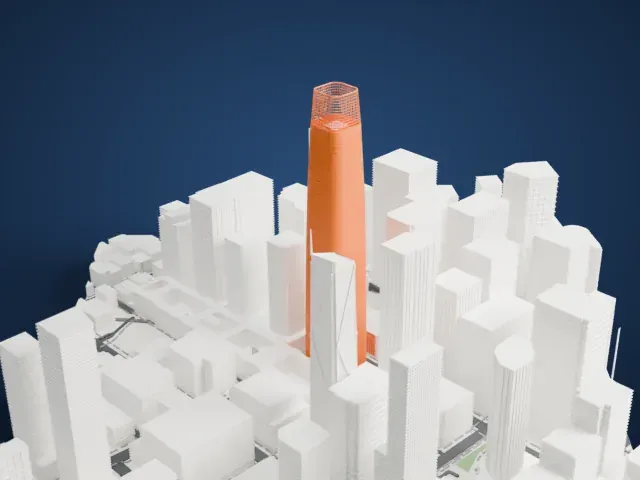 Salesforce Tower model, East view