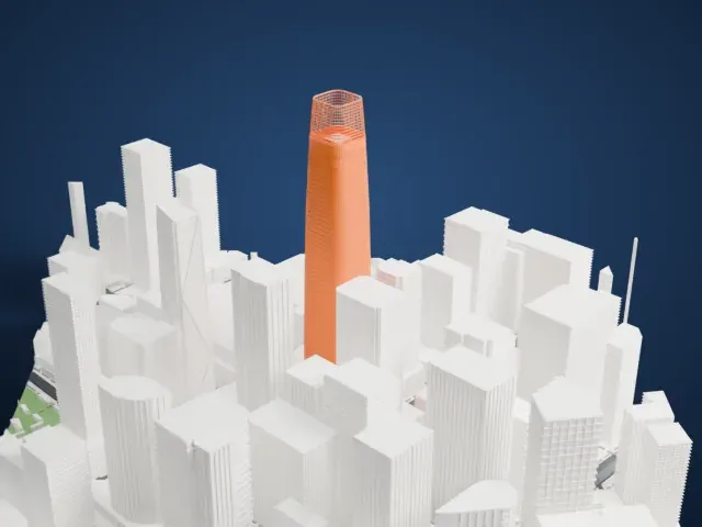 Salesforce Tower model, North view