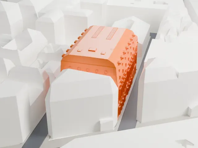 Salle Favart — Opéra-Comique model, North view