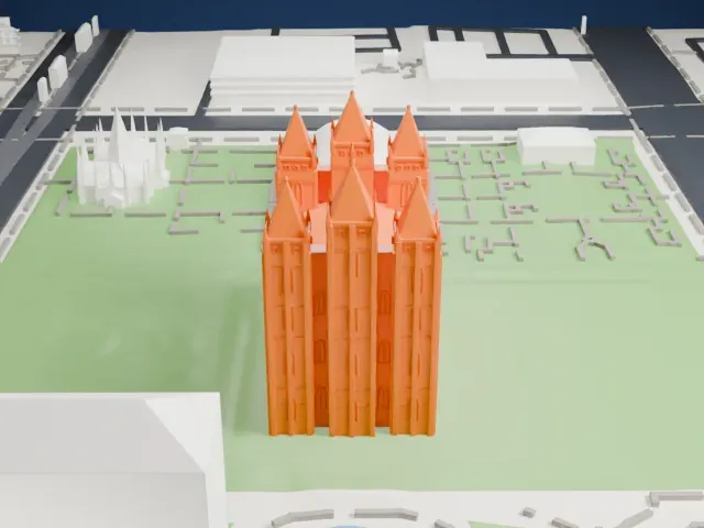 Salt Lake Temple model, East view