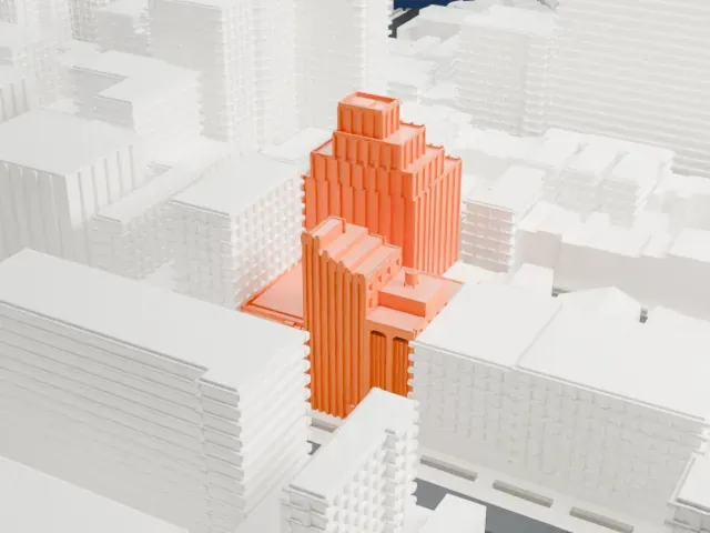 Salvation Army Headquarters model, North view