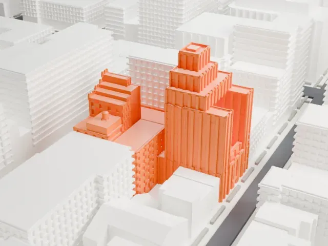 Salvation Army Headquarters model, West view