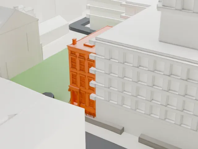 Samuel Tredwell Skidmore House model, South view