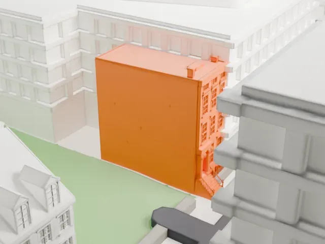 Samuel Tredwell Skidmore House model, West view