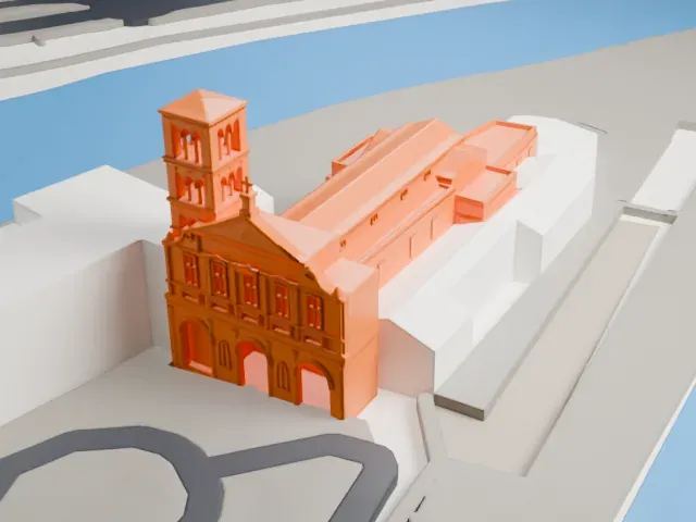 San Bartolomeo all'Isola model, West view