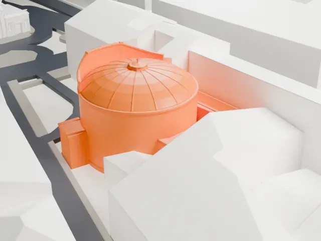 San Bernardo alle Terme model, South view