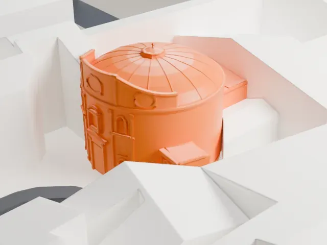 San Bernardo alle Terme model, West view