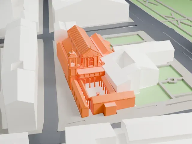 San Clemente, Rome model, East view