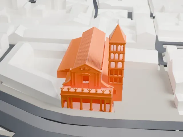 San Crisogono model, East view